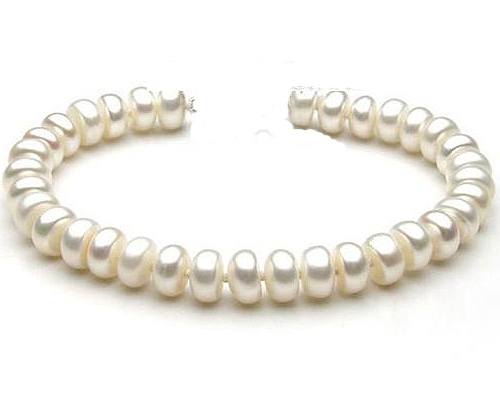 Collar de perla center blanca