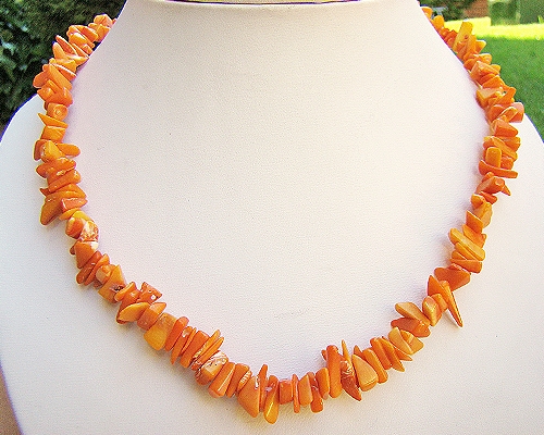 Collar de coral Bambú irregular