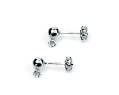 Par pendientes bola 5mm. con anillas
