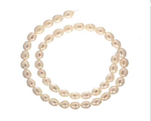 Collar de perla oval blanca