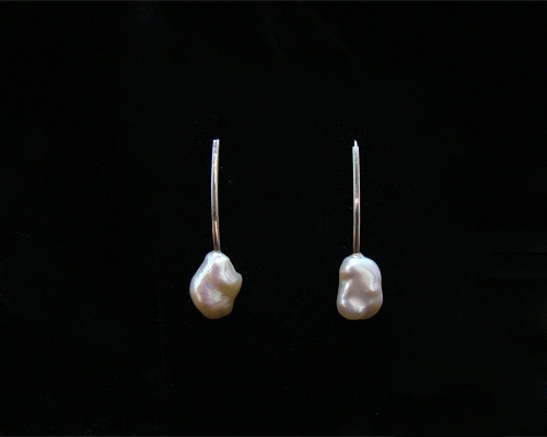 Pendientes de Perla barroca y Plata