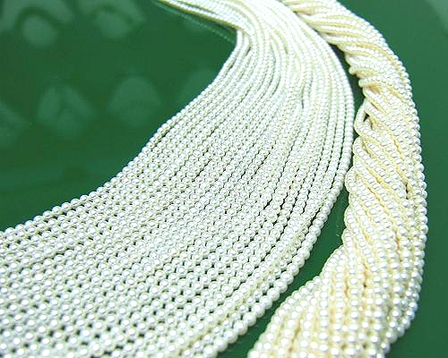 Collar de perla semi esférica blanca