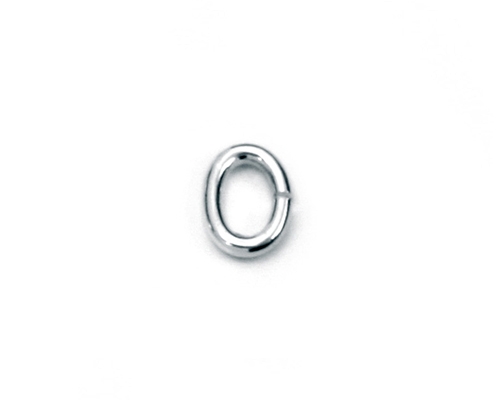 Anilla abierta oval en Oro blanco 6x4mm.