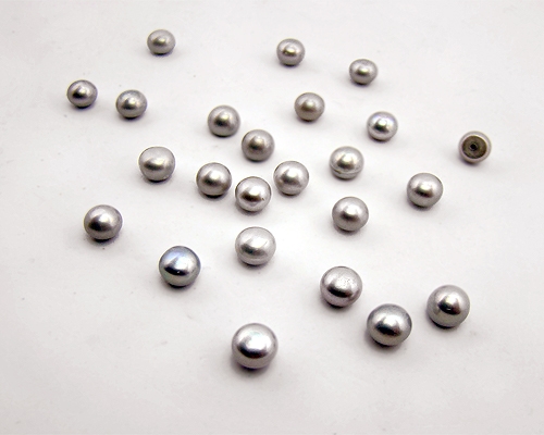 Perla botón 8,5-9mm. Gris plata