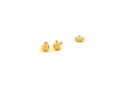 Pendientes en Oro 750ml. Amarillo. Corazones