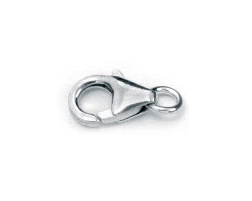 Mosquetón áncora Oro blanco 11mm. con anilla en ocho (doble para enfilado)