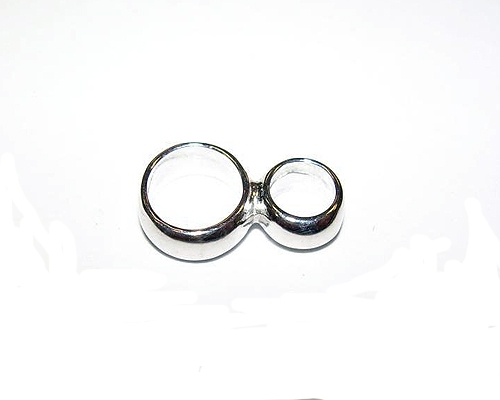 Anilla doble 9.7 x 4.8 mm. - hilo 1.4 x 0.8mm. Plata 925 milesimas