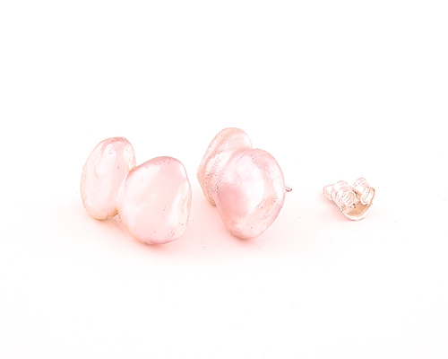 Pendientes de original Perla Cultivada AAA Rosa y Plata