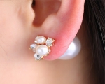 Presiones de perlas 9mm. redondas. Blancas. Montadas en plata