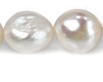 Collar de perla esférica-barroca blanca