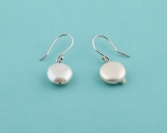 Pendientes de Perla Coin 11-12mm. y Plata 925ml.