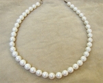 Collar de perla Australiana esférica blanca