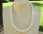 Collar de perla Australiana esférica blanca