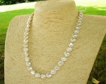 Collar de perla Coin. Blanca