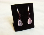 Pendientes de Cuarzo Rosa español, Granate y plata