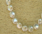 Collar de perla Coin. Blanca