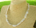 Collar de perla barroca alargada blanca