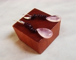 Pendientes de Cuarzo Rosa español, Granate y plata