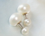 Presiones de perlas 13mm. Center. Blancas. Montadas en plata