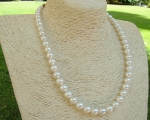 Collar de perla Australiana esférica blanca