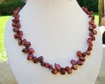 Collar de perlas Keshi zig-zag cobre