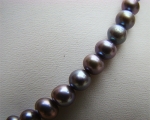 Collar de perlas semi esféricas grises