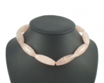 Collar de cuarzo rosa cilindro oval