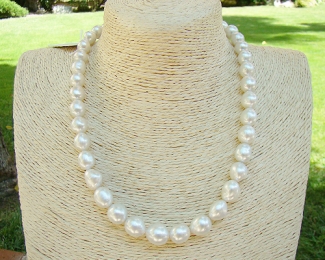 Collar de perla Australiana barroca blanca