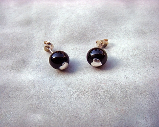 Pendientes de Onix 8mm. y Plata de Ley