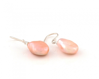 Pendientes de Perla rosa y Plata