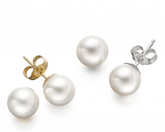 Perlas Australianas esféricas 11,5mm. Pendientes en oro blanco o amarillo 18 ktes