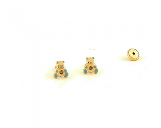 Pendientes en Oro750ml. y Esmalte. Ositos