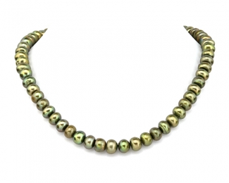 Collar de perlas Center verde