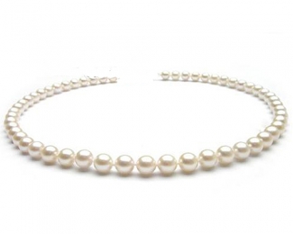 Collar de perla esférica blanca