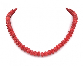 Collar de coral Bambú Hexagonal